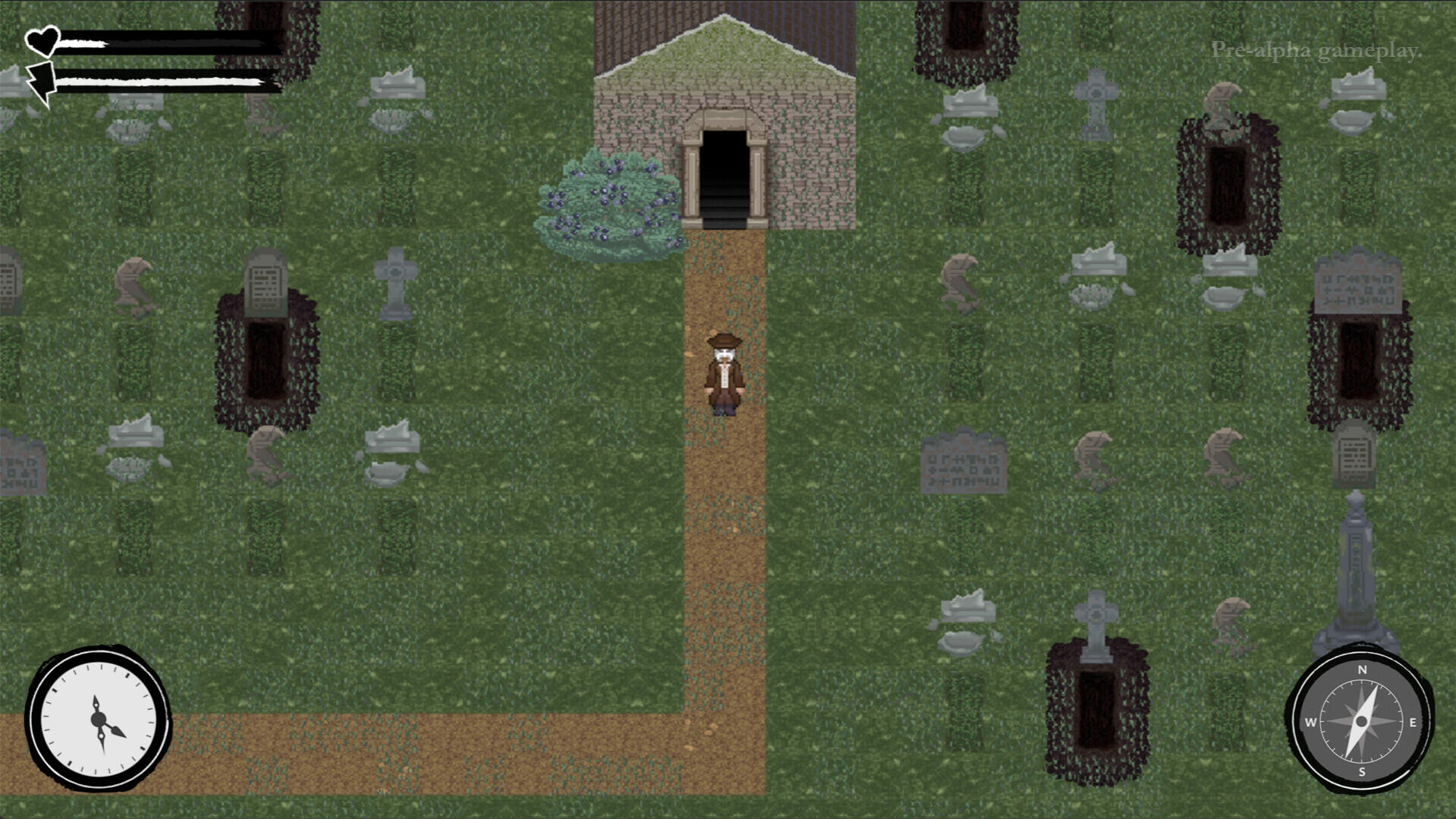 The Tūn-Gāst of Oakshaw, a top-down pixel art horror game built in Godot.